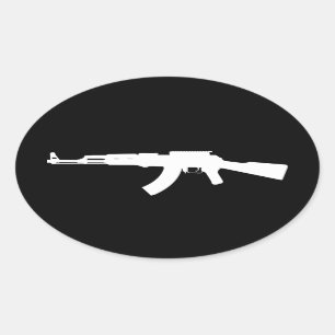 Pegatina Ovalada ak47