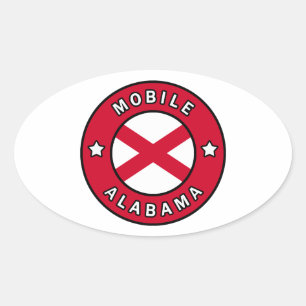 Pegatina Ovalada Alabama móvil