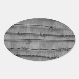 Pegatina Ovalada alambre de púas