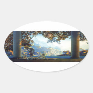 Pegatina Ovalada Alba de Maxfield Parrish