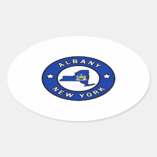 Pegatina Ovalada Albany New York