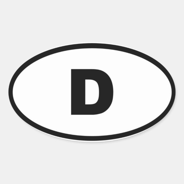 Pegatina Ovalada Alemania - D - Europeo (Anverso)