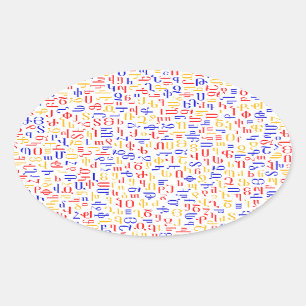 Pegatina Ovalada Alfabeto armenio