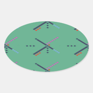 Pegatina Ovalada Alfombra del aeropuerto de PDX