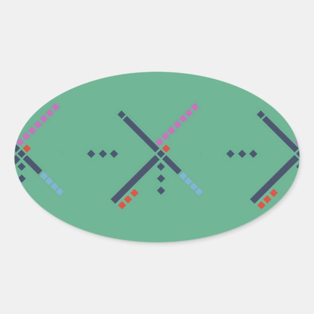 Pegatina Ovalada Alfombra del aeropuerto PDX (Anverso)