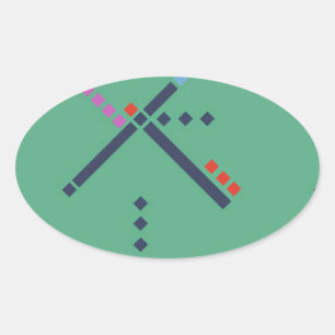 Pegatina Ovalada Alfombra del aeropuerto PDX