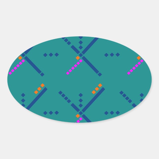 Pegatina Ovalada Alfombra del aeropuerto PDX de Portland Oregon (Anverso)