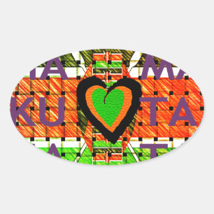 Pegatina Ovalada All of Africa In one country. Make it Kenya Flag