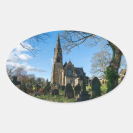 Pegatina Ovalada All Saints Church, Salterhebble