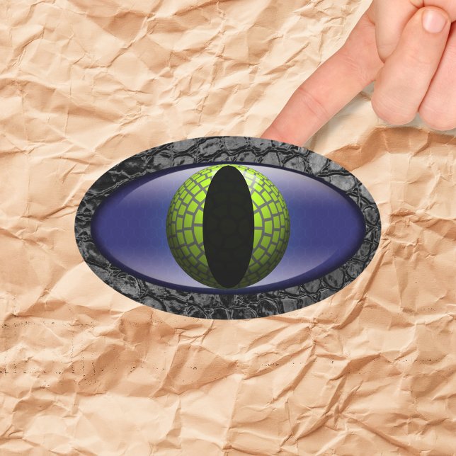 Pegatina Ovalada Alligator Black Green Faux Leather Eye (Subido por el creador)