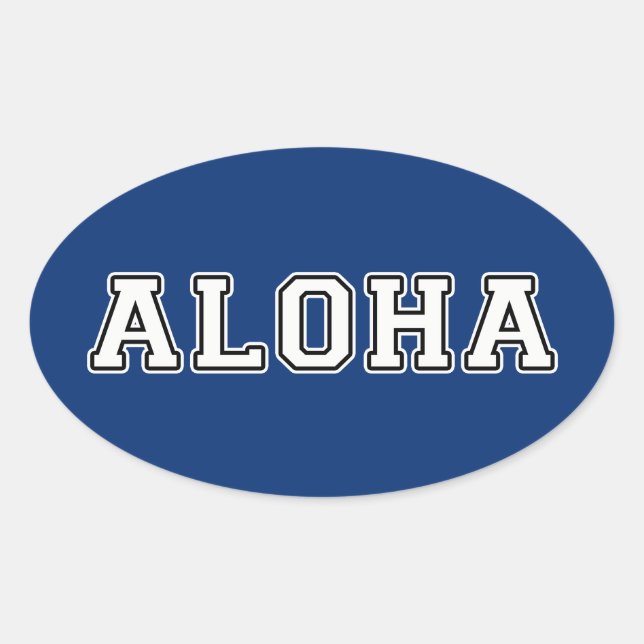 Pegatina Ovalada Aloha (Anverso)