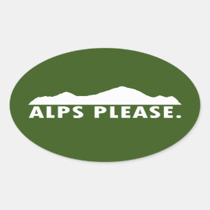 Pegatina Ovalada Alpes Por Favor