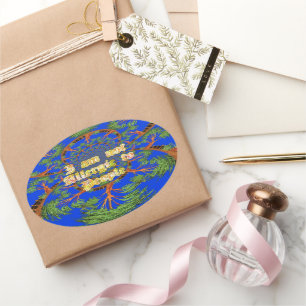 Pegatina Ovalada Alquimia de Acacia: No soy alérgico al arte popula