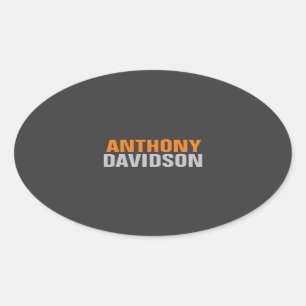 Pegatina Ovalada Alternativo Texto en negrita gris naranja perfecto