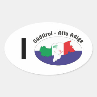Pegatina Ovalada Alto Adige - Alto Adige Italia - Italia pegamento