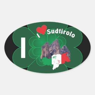 Pegatina Ovalada Alto Adige - Alto Adige Italia - Italia pegamento