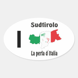 Pegatina Ovalada Alto Adige - Alto Adige Italia - Italia pegamento