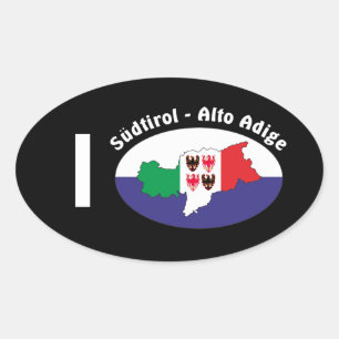 Pegatina Ovalada Alto Adige - Alto Adige Italia - Italia pegamento