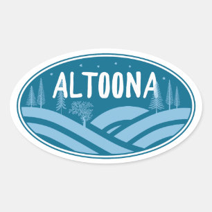 Pegatina Ovalada Altoona Pennsylvania Al aire libre