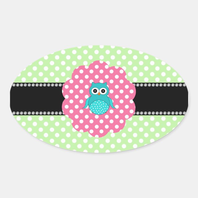 Pegatina Ovalada Alucinante lechuza (Anverso)