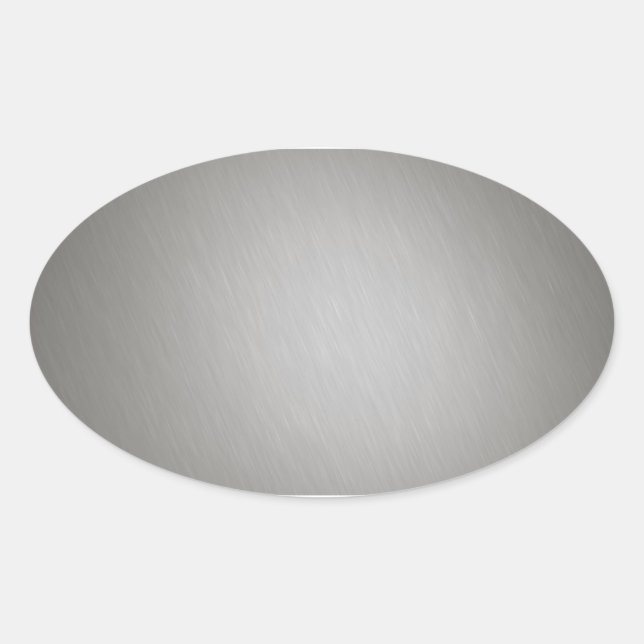 Pegatina Ovalada Aluminio cepillado de plata a rayas (Anverso)