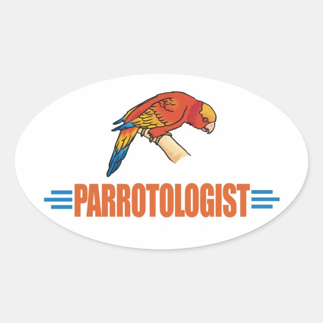 Pegatina Ovalada Amante del loro humorístico (Anverso)