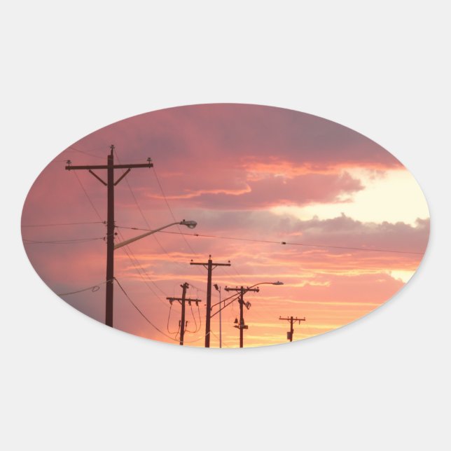 Pegatina Ovalada Amantes de la ciudad (Anverso)