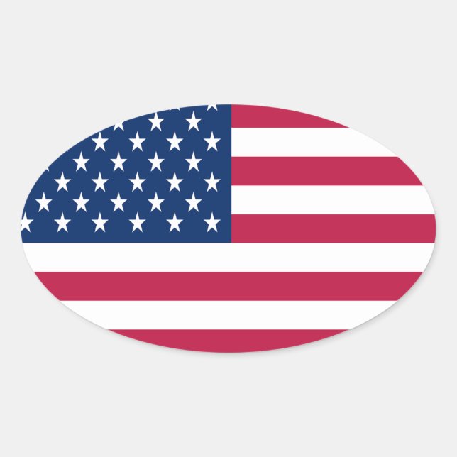 Pegatina Ovalada American Flag Pride Design-76353 (Anverso)
