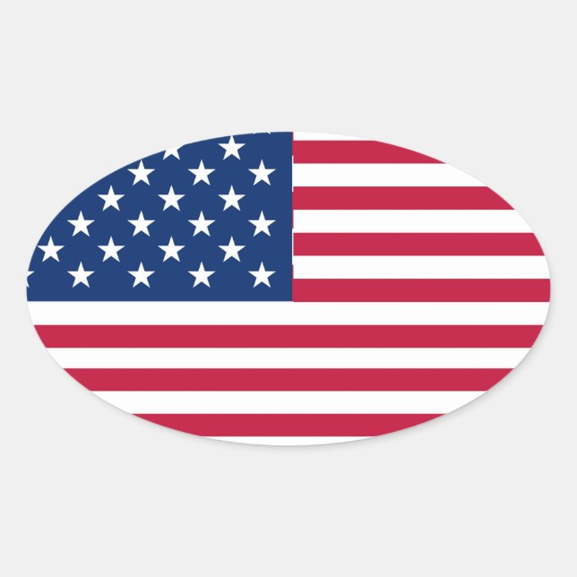 Pegatina Ovalada American Flag Pride Design-76353 (Anverso)