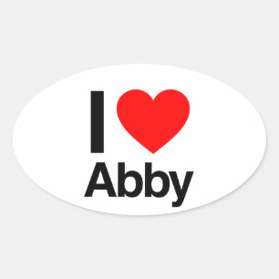 Pegatina Ovalada amo a abby