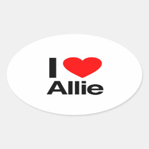 Pegatina Ovalada amo a allie