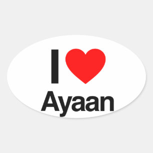 Pegatina Ovalada amo a ayaan