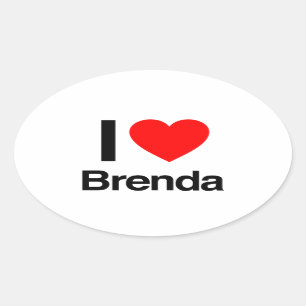 Pegatina Ovalada amo a brenda