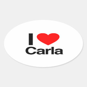 Pegatina Ovalada amo a carla