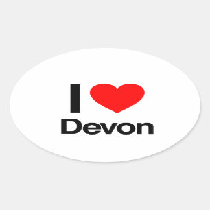 Pegatina Ovalada amo a devon