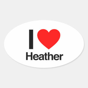 Pegatina Ovalada amo a heather