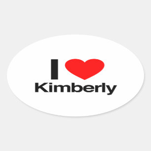 Pegatina Ovalada amo a kimberly