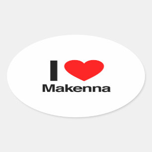Pegatina Ovalada amo a makenna