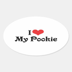 Pegatina Ovalada Amo a mi Pookie