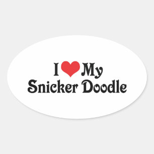 Pegatina Ovalada Amo a mi Snicker Doodle