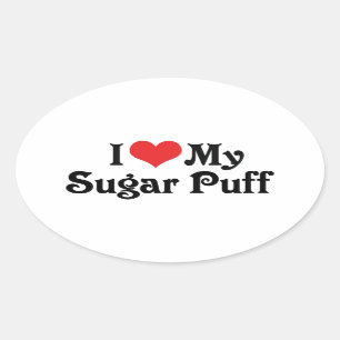 Pegatina Ovalada Amo a mi Sugar Puff