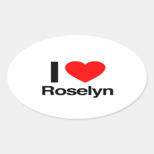 Pegatina Ovalada amo a roselyn
