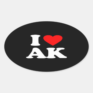 PEGATINA OVALADA AMO AK
