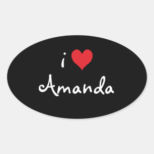 Pegatina Ovalada Amo Amanda