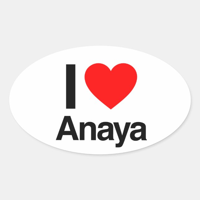 Pegatina Ovalada amo anaya (Anverso)