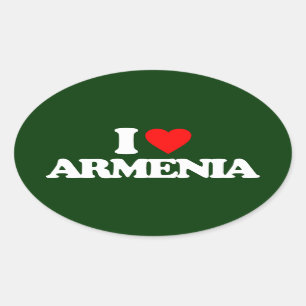 PEGATINA OVALADA AMO ARMENIA