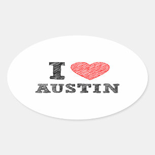 Pegatina Ovalada Amo Austin