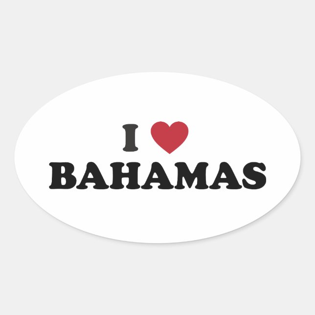 Pegatina Ovalada Amo Bahamas (Anverso)