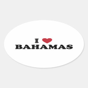 Pegatina Ovalada Amo Bahamas