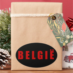 Pegatina Ovalada Amo Bélgica